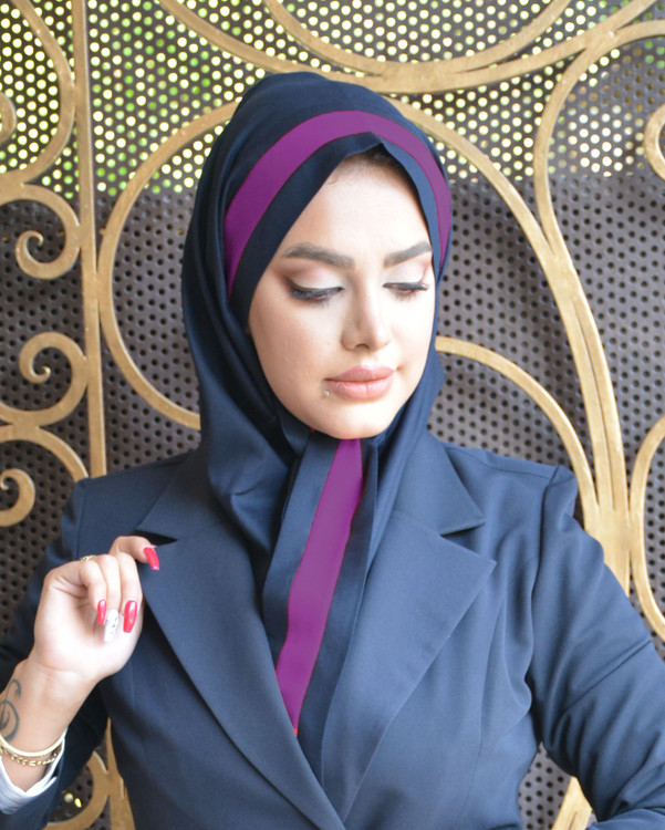 مقنعه کرواتی بنفش