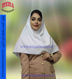 مقنعه سفید نخی