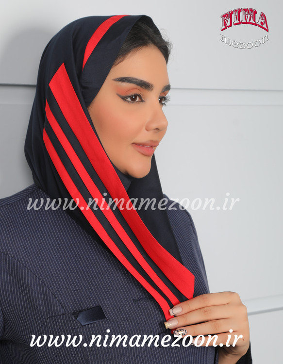 مقنعه اداری نیم دراپه تل دار