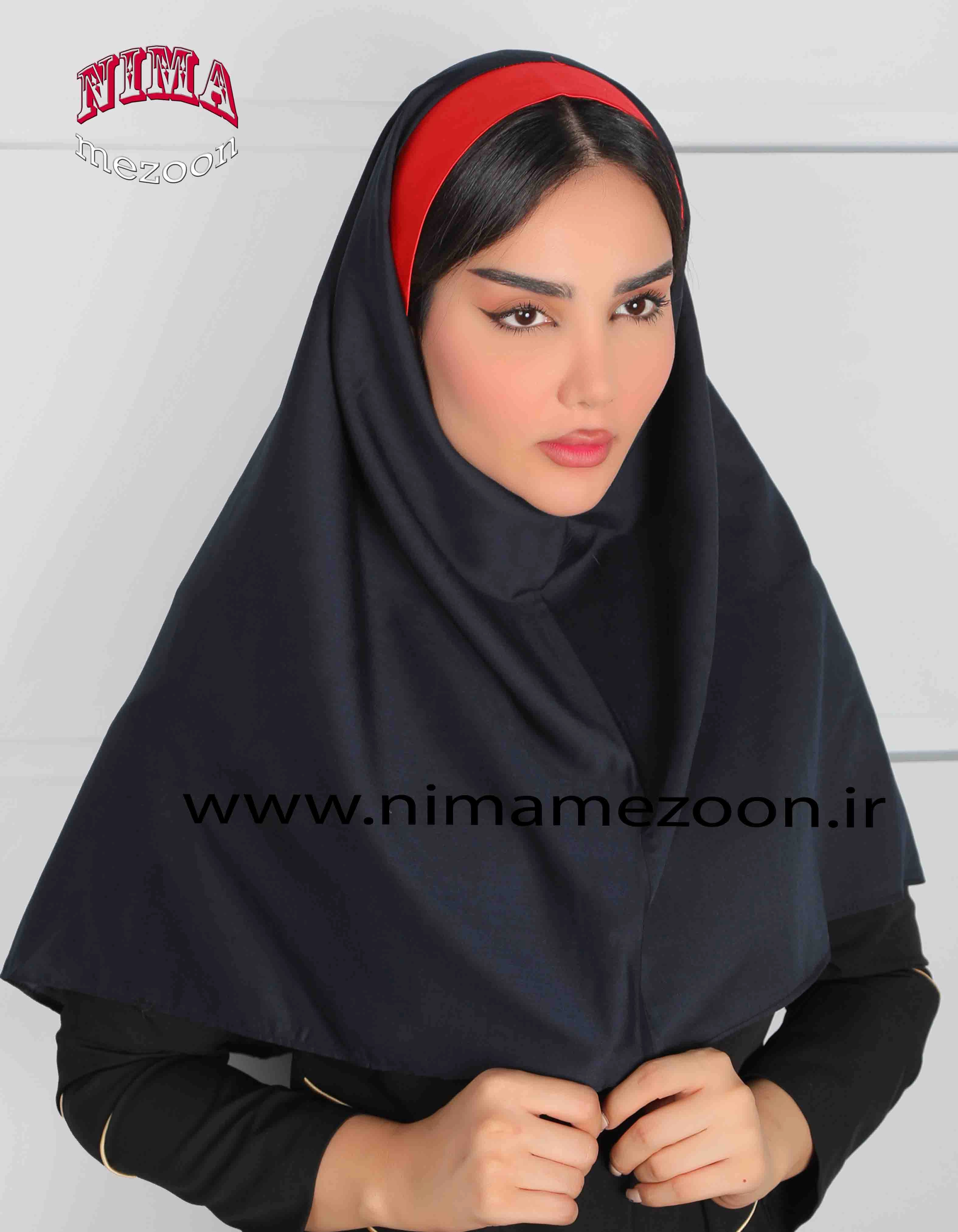 مقنعه تل دار ساتن قرمز