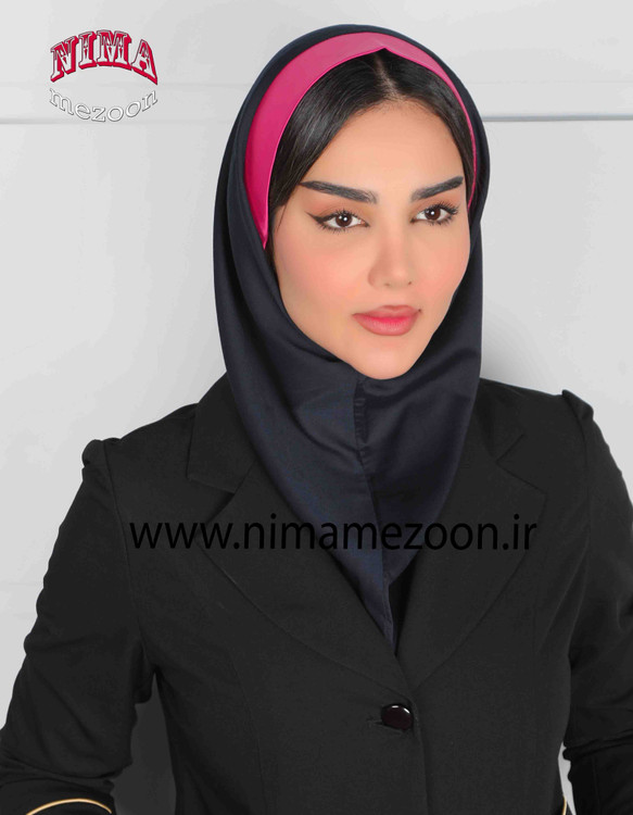 مقنعه تل دار صورتی ساتن