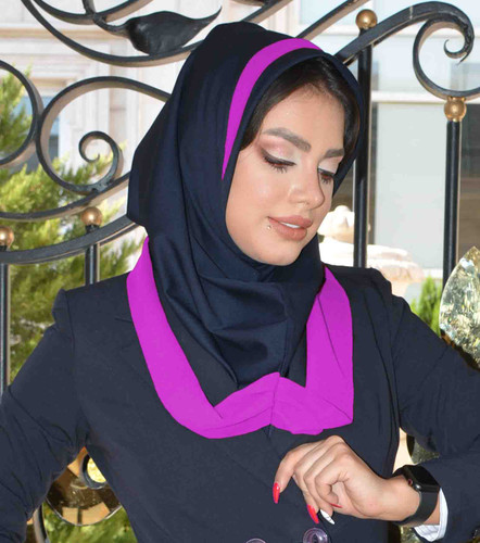 مقنعه شال دار حریر بنفش کد 12